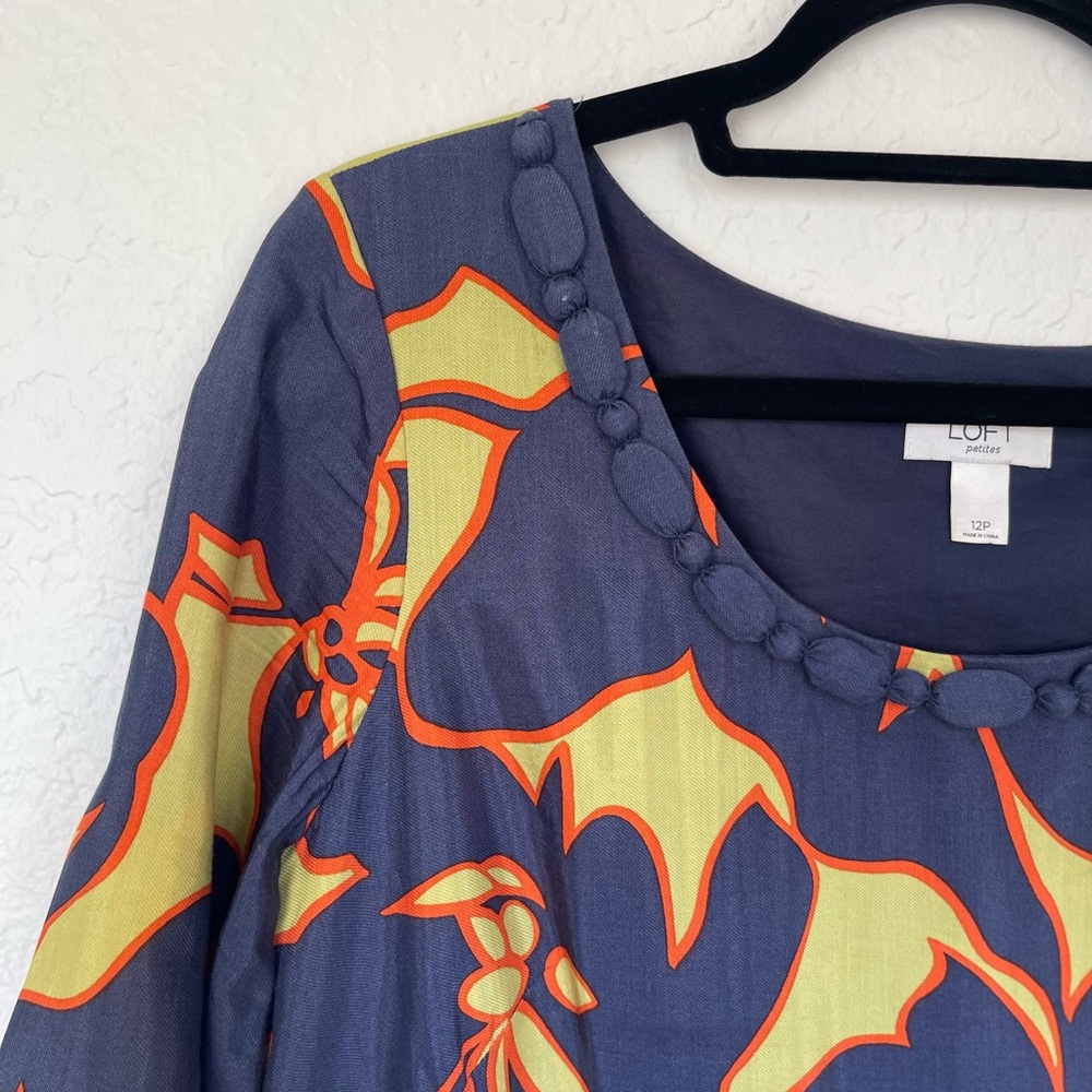 Anne Taylor LOFT Blue, Green & Orange Tunic Dress